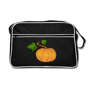 pumpkin, autumn, halloween, ferme - Sac Retro - noir/blanc - Devant
