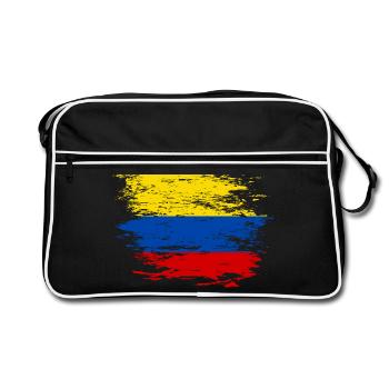 Drapeau de la Colombie utilisé - Sac Retro - noir/blanc - Devant