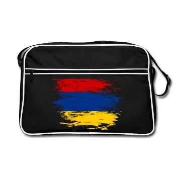 Drapeau de l'Arménie utilisé - Sac Retro - noir/blanc - Devant
