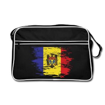 Drapeau de Moldavie utilisé - Sac Retro - noir/blanc - Devant