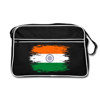 India flag used look - Retro Bag - black/white - Front