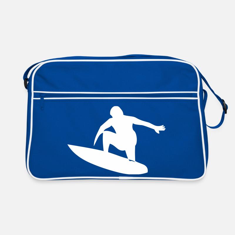 Surfer mit Surfboard Retro Tasche