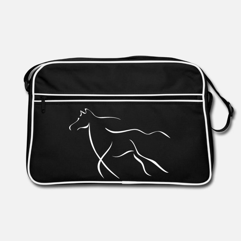 Elegantes Pferd - Retro Tasche - Schwarz/Weiß