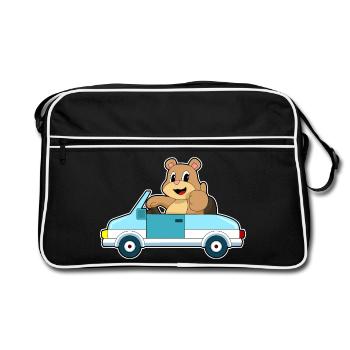 Bear Car - Retro Bag - black/white - Front