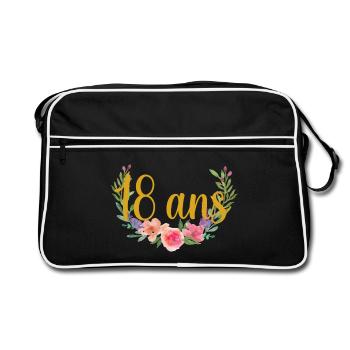 18 Ans Floral Doré - Sac Retro - noir/blanc - Devant