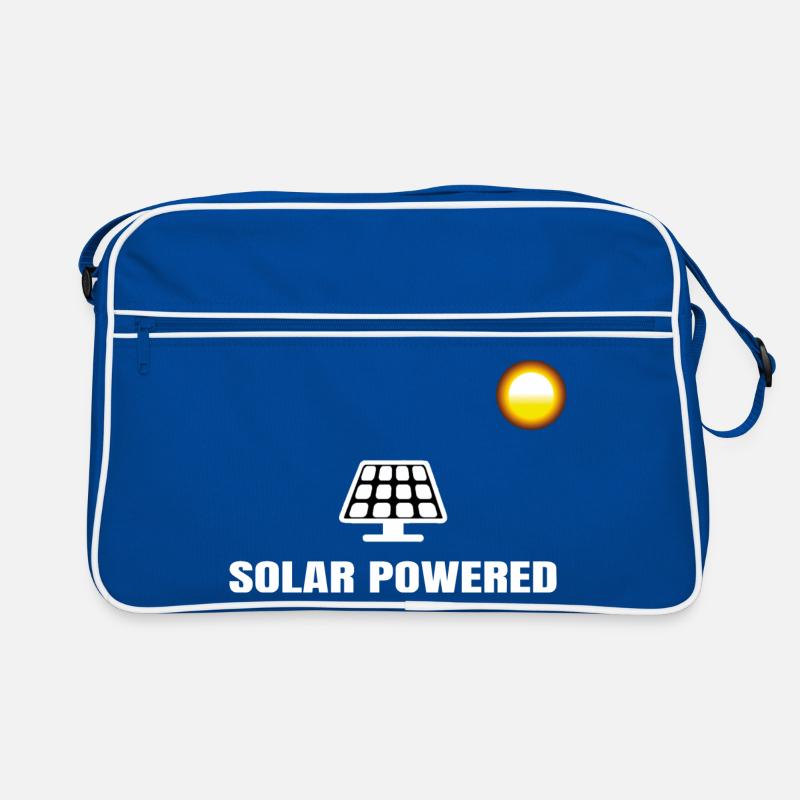 Solar Powered Sonne Solar Solarpanel Strom Retro Tasche