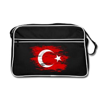 Drapeau de la Turquie utilisé - Sac Retro - noir/blanc - Devant