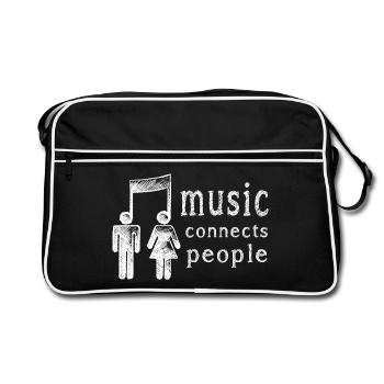 Music Connects People Note Festival Concert - Sac Retro - noir/blanc - Devant