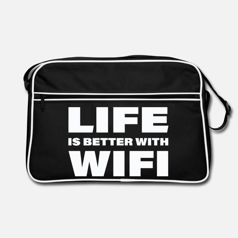LA VIE EST MEILLEURE AVEC LE WIFI Sac Retro