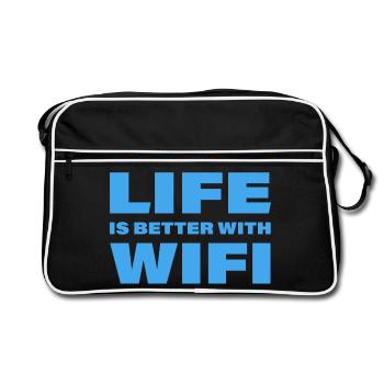 LA VIE EST MEILLEURE AVEC LE WIFI - Sac Retro - noir/blanc - Devant
