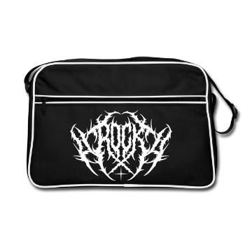 Black Metal Rock Typography Design - Sac Retro - noir/blanc - Devant