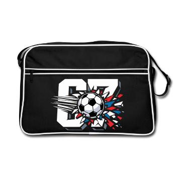 67 Football Six Seven Gen Alpha Viral Trend - Retro Bag - black/white - Front