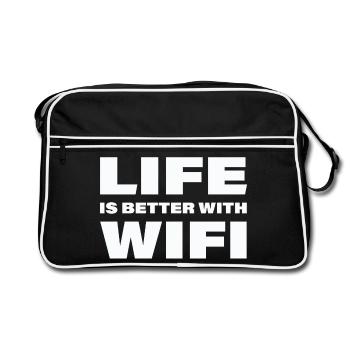 LA VIE EST MEILLEURE AVEC LE WIFI - Sac Retro - noir/blanc - Devant