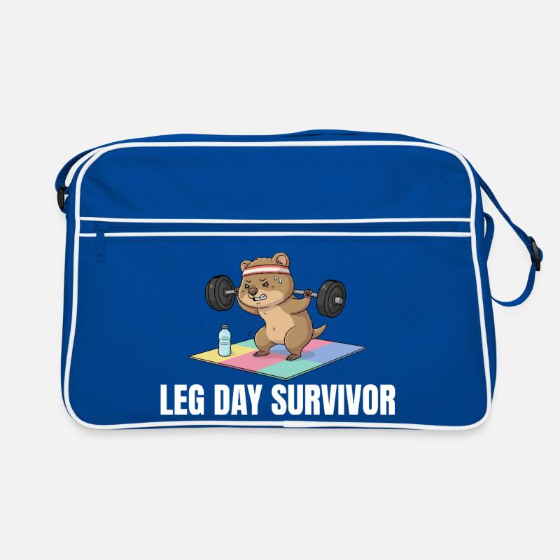 Leg Day Survivor Quokka Workout Retro Tasche