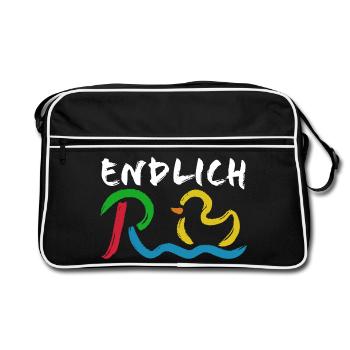 Enfin, pension - retraite - retraite - Sac Retro - noir/blanc - Devant