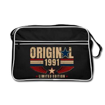 Cadeau d’anniversaire pour le 35e anniversaire Millésime original 1991 - Sac Retro - noir/blanc - Devant