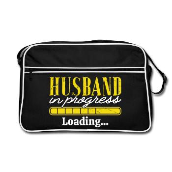 Husband in Progress Loading Graphic Wedding Bachelor Party - Retro Bag - black/white - Front