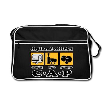 Camping apéro pétanque flex - Sac Retro - noir/blanc - Devant