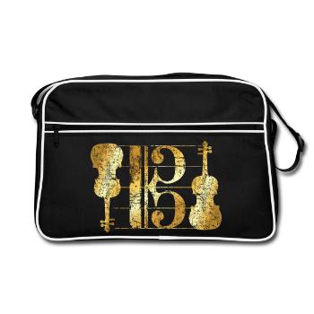 Alto Keys & Violas (Vintage Golden Yellow) Viola - Retro Bag - black/white - Front