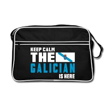 Drapeaux de Galice Keep Calm - Sac Retro - noir/blanc - Devant