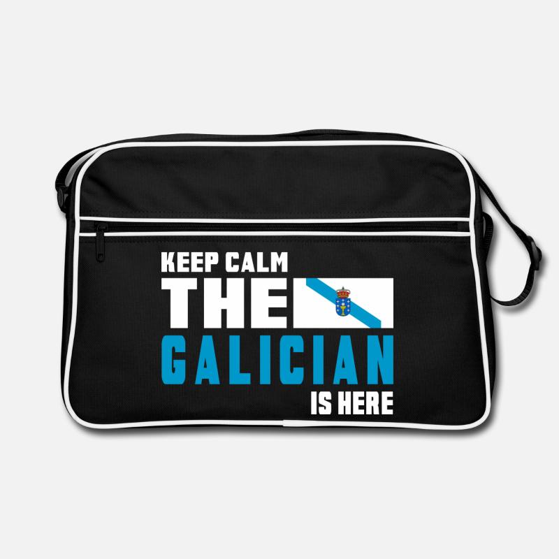 Keep calm Galicien Flaggen Design Retro Tasche