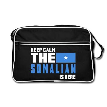 Keep calm Somalia flag design - Retro Bag - black/white - Front