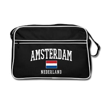 Amsterdam NL Flag Design - Retro Bag - black/white - Front