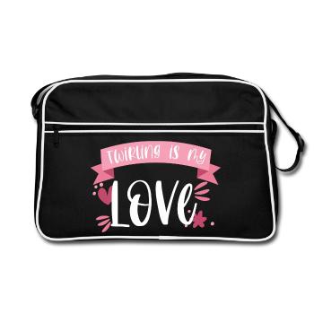 Baton Twirling Sports Passion Cadeau - Sac Retro - noir/blanc - Devant
