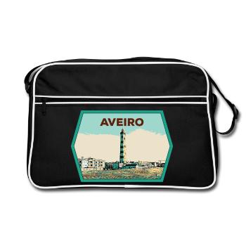 Phare de la Lagune d'Aveiro Illustration originale - Sac Retro - noir/blanc - Devant