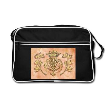 Sceau de Bach / monogramme / armoiries / insignes - Sac Retro - noir/blanc - Devant