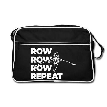 Rowing Rowing Rowing Repeat Rowing - Retro Bag - black/white - Front