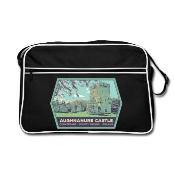 Aughnanur Castle, Oughterard in Irland - Retro Tasche - Schwarz/Weiß - Vorne