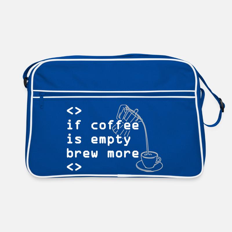 Kaffee Code Spruch Mehr Brühen Retro Tasche