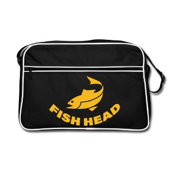 FISH HEAD - Retro Bag - black/white - Front