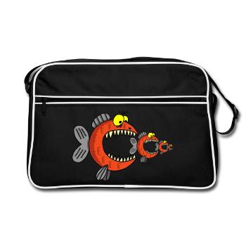 La chaine alimentaire - Sac Retro - noir/blanc - Devant