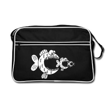 White fish and the food chain - Retro Bag - black/white - Front