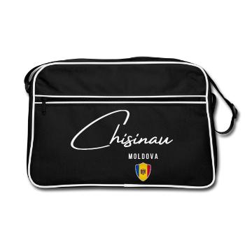 Chisinau, Moldawien, ich liebe Chisinau - Retro Tasche - Schwarz/Weiß - Vorne