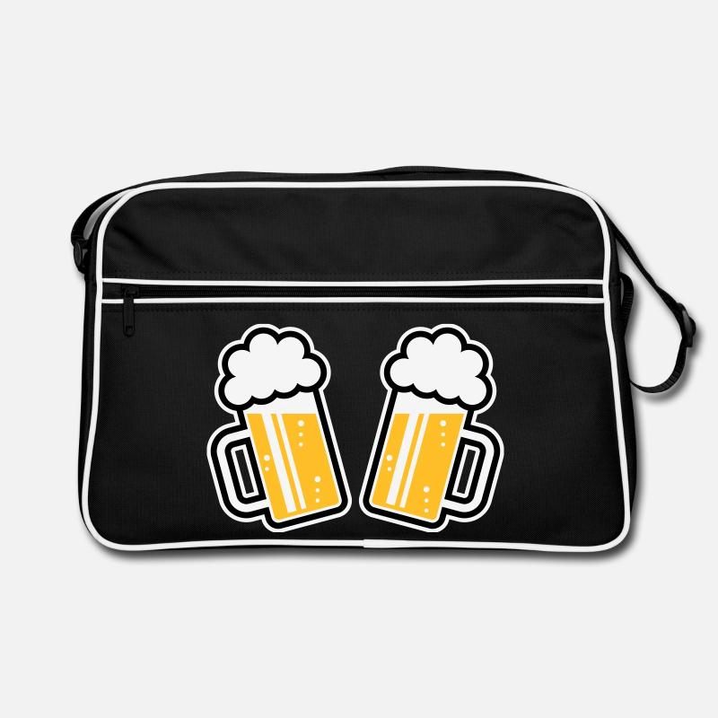 2 Bierkrüge Prosten Zu, Prosit! (Bier Maßkrüge 3C) Retro Tasche