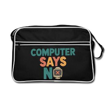 Retro Computer Says No - Retro Bag - black/white - Front