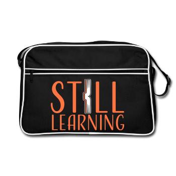 Still Learning Growth Student Motivation Saying - Retro Bag - black/white - Front