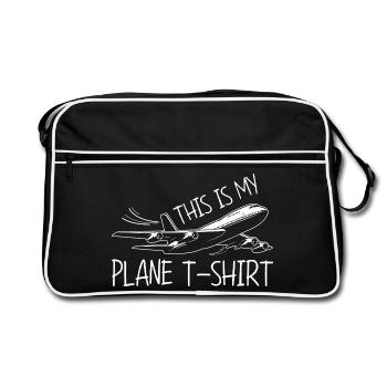 Flugzeug Flug Pilot Flugzeug Fluggesellschaft - Retro Tasche - Schwarz/Weiß - Vorne