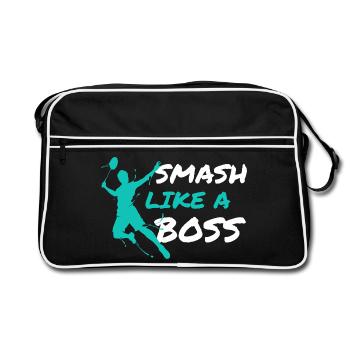 Joueur de badminton Entraîneur de badminton Badminton Smash - Sac Retro - noir/blanc - Devant