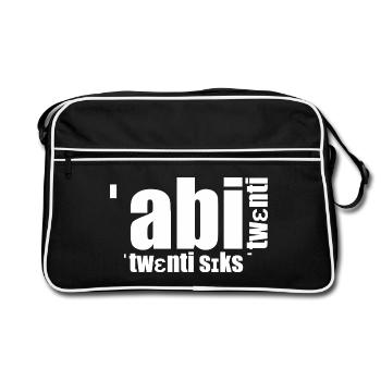 Abi twenti twenti six phonetic - Retro Bag - black/white - Front
