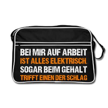 BEI MIR AUF ARBEIT - Retro Tasche - Schwarz/Weiß - Vorne