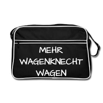 Unterstütze Sahra Wagenknecht mit diesem Motiv - Retro Tasche - Schwarz/Weiß - Vorne