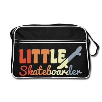 Small Skateboarder Vintage Look - Retro Bag - black/white - Front