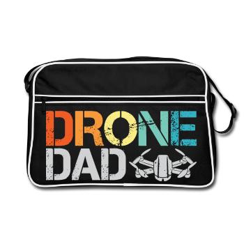 drone dad retro vintage design drone flight icon - Retro Bag - black/white - Front