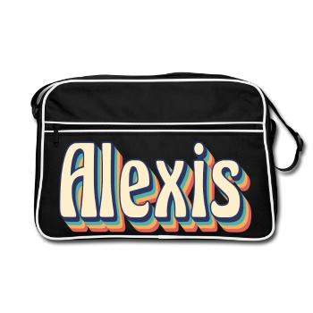 vintage rétro Alexis t-shirt t-shirt idée cadeau - Sac Retro - noir/blanc - Devant