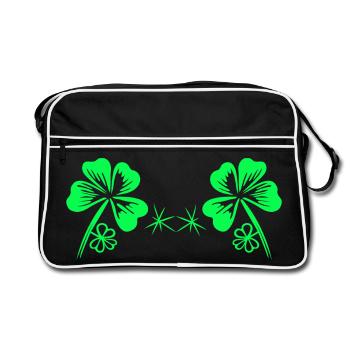 Bra St Patrick's Day Shamrock Bra Bikini - Retro Bag - black/white - Front