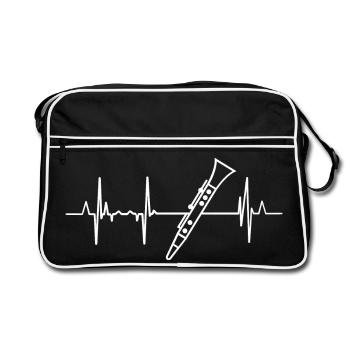 Clarinet heartbeat - Retro Bag - black/white - Front